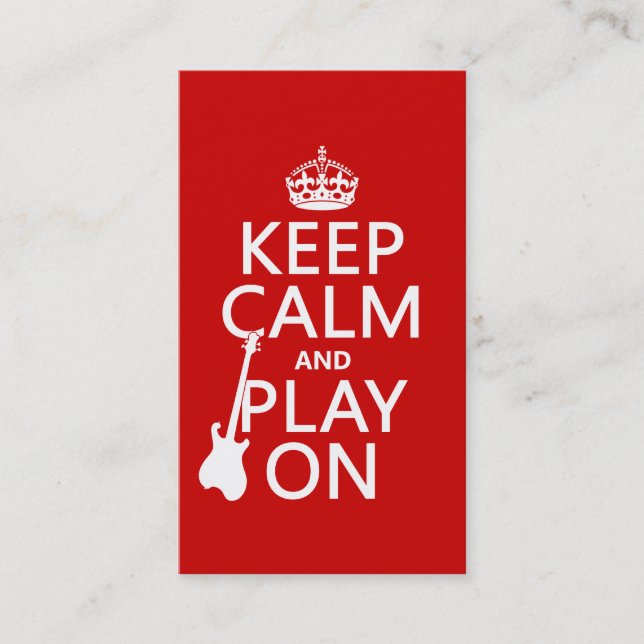 Cartão De Visita Mantenha a calma e o jogo em (guitarra) (alguma (Frente)
