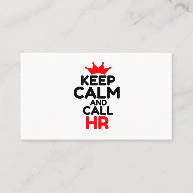 CARTÃO DE VISITA MANTENHA CALMA E CHAME HR (Frente)