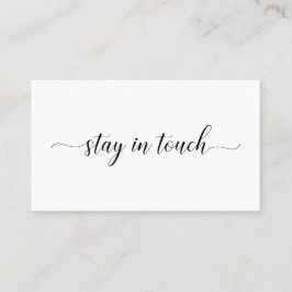Cartão De Visita Mantenha-Se Em Contato Com Um Script Preto Elegant