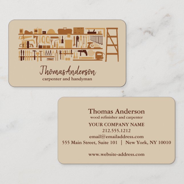 Cartão De Visita Manual de Reparo Doméstico Moderno Profissional (Frente/Verso)