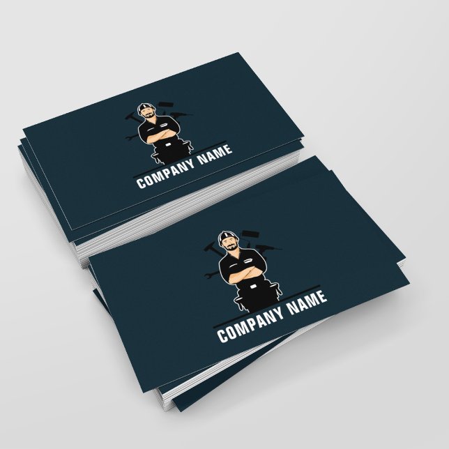 Cartão De Visita Manual de Reparo e Manutenção Azul Escuro (Criador carregado)