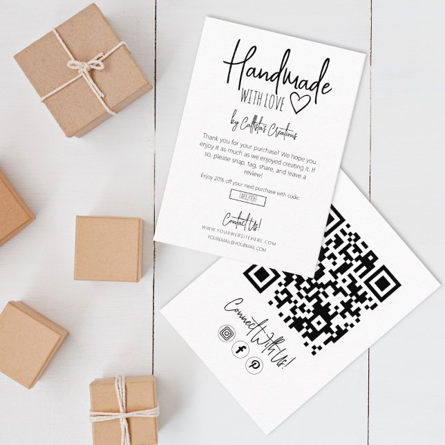 Cartão De Visita Manuscrito Com Amor, Obrigado (Criador carregado)