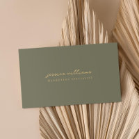 Manuscrito Dourado verde-oliva mínimo