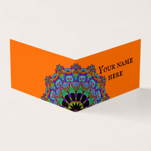 Cartão De Visita Manuscrito Mandala Relógio Face 24