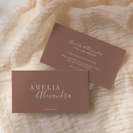 Cartão De Visita Manuscrito Moderno Minimalista Boho Chic Terracott