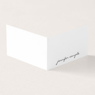 Cartão De Visita Manuscrito Script Moderno Minimalista Elegante Ele