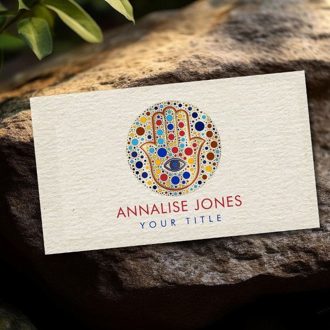 Cartão De Visita Mão de Hamsa - Mão de Arte Dot Fatima (Criador carregado)