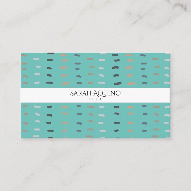 Cartão De Visita Mão Desenhada Sensical Line Doodles Doula Monogram (Frente)