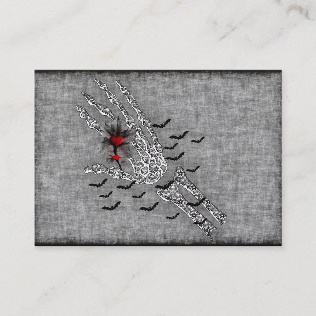 Cartão De Visita Mão esqueletal do amor (Frente)