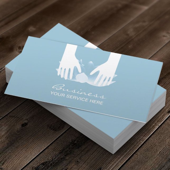 Cartão De Visita Mãos para cicatrização da terapia de massagem e fl (Criador carregado)