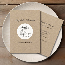 Cartão De Visita Mãos segurando um bebê branco ponto simples modern