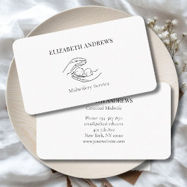 Cartão De Visita Mãos segurando um bebê simples-moderno