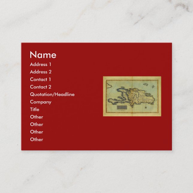 Cartão De Visita Mapa 1823 do Antiquarian do clássico de Hispaniola (Frente)