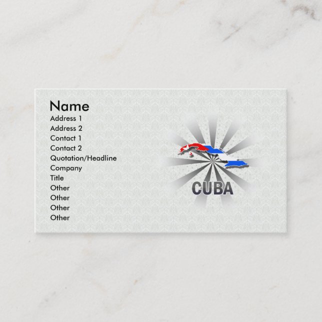 Cartão De Visita Mapa 2,0 da bandeira de Cuba (Frente)