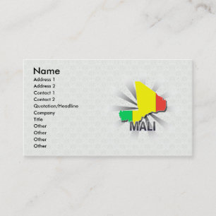 Cartão De Visita Mapa 2,0 da bandeira de Mali
