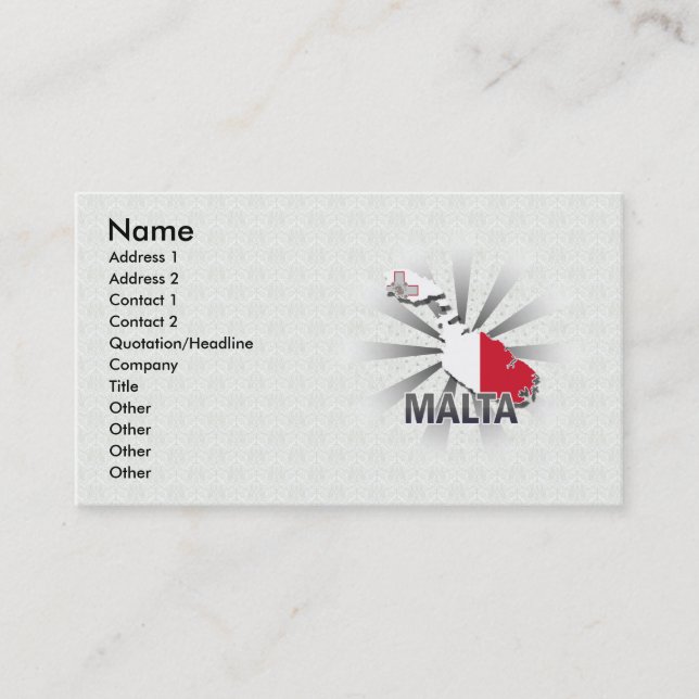 Cartão De Visita Mapa 2,0 da bandeira de Malta (Frente)