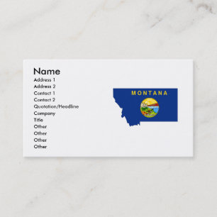 Cartão De Visita Mapa da bandeira de Montana