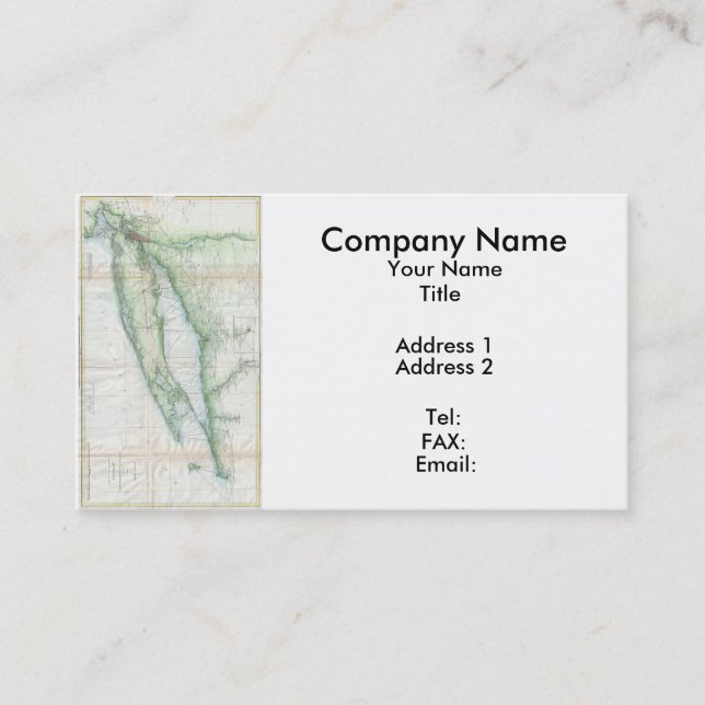 Cartão De Visita Mapa das Ilhas Longas (1877) (Frente)