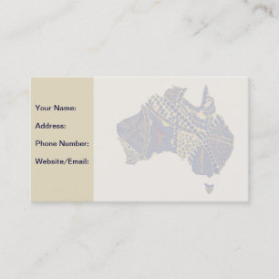 Cartão De Visita Mapa de Doodle Decorativo da Austrália Desenhado