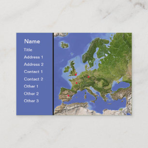 Cartão De Visita Mapa de Europa, customizável!
