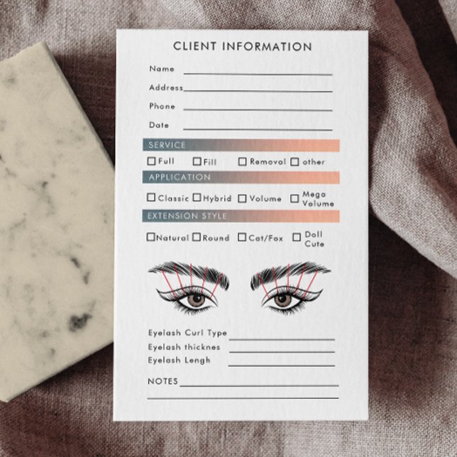 Cartão De Visita Mapa de Lash do Cliente de Extensões Eyelash do Ho (Trendy Hologram Eyelash Extensions Client Lash Map Business Card)
