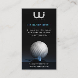 Cartão De Visita Mapa de visita profissional, fundo preto golfe