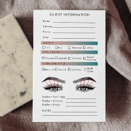 Cartão De Visita Mapa do Cliente de Extensão Eyelash de Gradação Ho