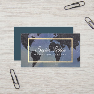 Cartão De Visita Mapa internacional   gerenciador de marketing