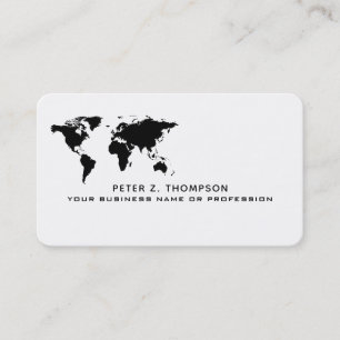 Cartão De Visita mapa mundial simples do comércio internacional bra