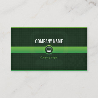 Cartão De Visita Mapa visita - Profissional informático verde v1