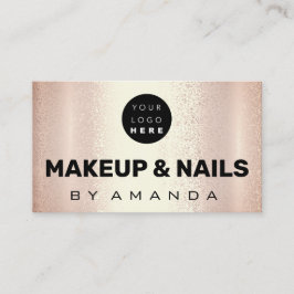 Cartão De Visita Maqueamento do logotipo Unhas de cabelo de artista