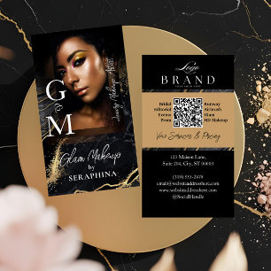 Cartão De Visita Maquiador Artístico Beleza Glamour Luxo Ágata Pret