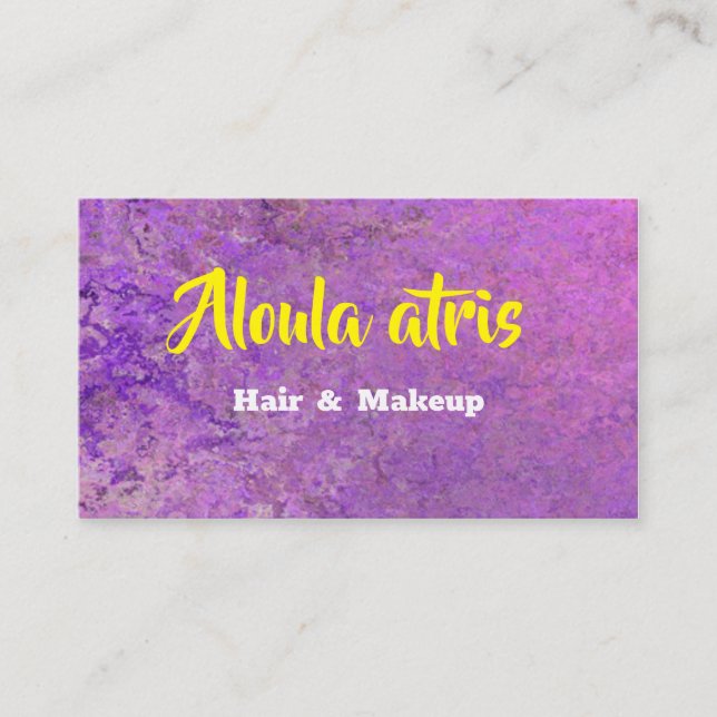 Cartão De Visita maquiadora Abstrato roxa rosa (Frente)