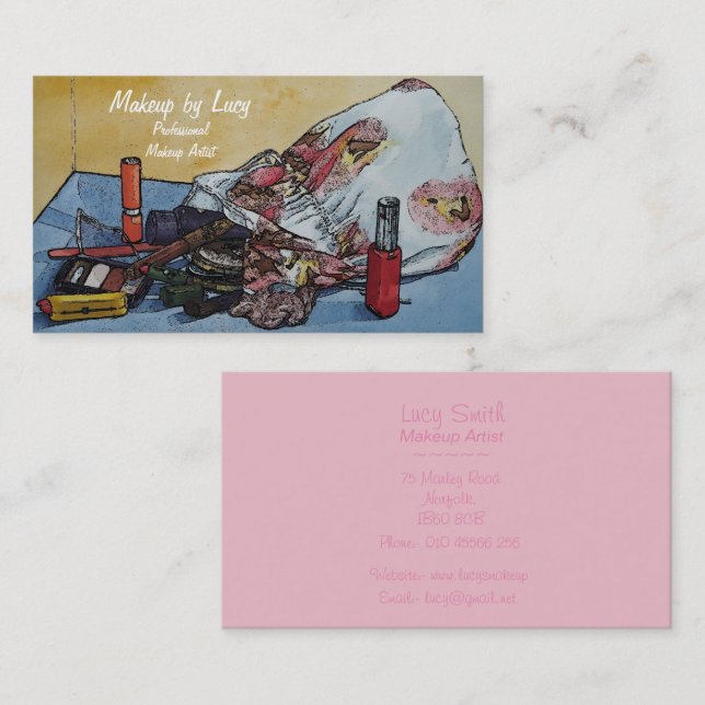 Cartão De Visita maquiadora design retro faz bolinhas belas (Frente/Verso)