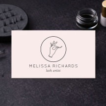 Maquiadora Logotipo de Mão e Cílios Minimalista Ro