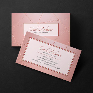 Cartão De Visita Maquiadora Rose Gold Maquiagem de Noiva Cílios Sob