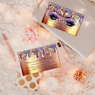Cartão De Visita Maquiagem Artista Aposta Eyelash Douradas Drives C