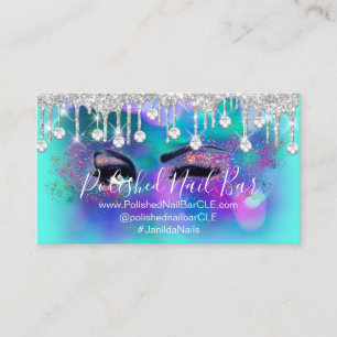 Cartão De Visita Maquiagem Artista Diamond Lashes Holográfico
