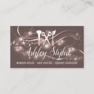 Cartão De Visita Maquiagem Artista Hair Salon Lash Scissors Blush R