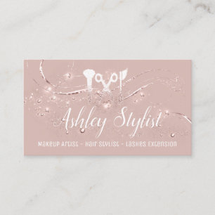 Cartão De Visita Maquiagem Artista Hair Salon Lash Tesoura Blush