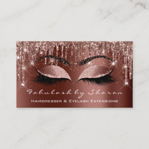 Cartão De Visita Maquiagem Artista Lash Confetti Rosa Brown Drives