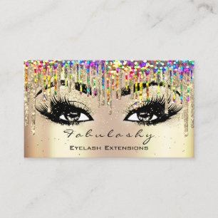 Cartão De Visita Maquiagem Artista Lash Glitter Glitter Glitter
