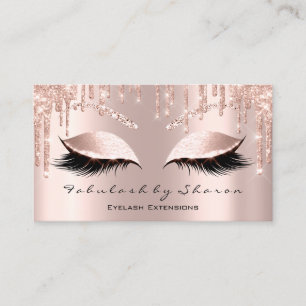 Cartão De Visita Maquiagem Artista Olhos Lashes Glitter Drives Rosa