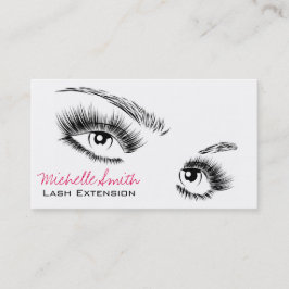 Cartão De Visita Maquiagem Chic de Eyelashes Preto e Branco Minimal