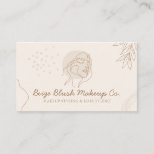 Cartão De Visita Maquiagem de beleza com face de beleza com embelez