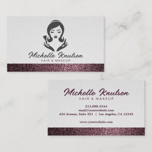 Cartão De Visita Maquiagem de brilho Dourada rosa e barramento de s