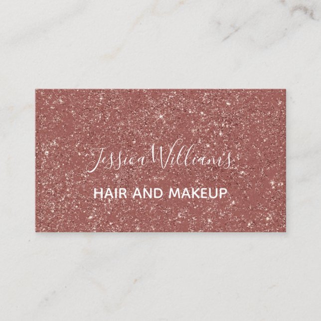 Cartão De Visita Maquiagem de Cabelo Branco com Lâmina Dourada Mode (Frente)