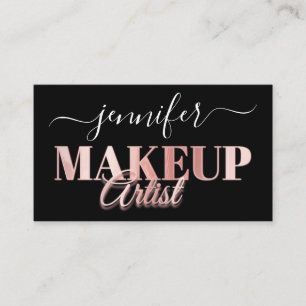 Cartão De Visita Maquiagem de código QR Artista Dourado Confetti Ro