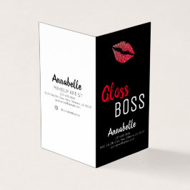 Cartão De Visita Maquiagem do Chefe do Lip Gloss Moderno