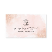 maquiagem do logotipo do pincel rosa-brilho Dourad